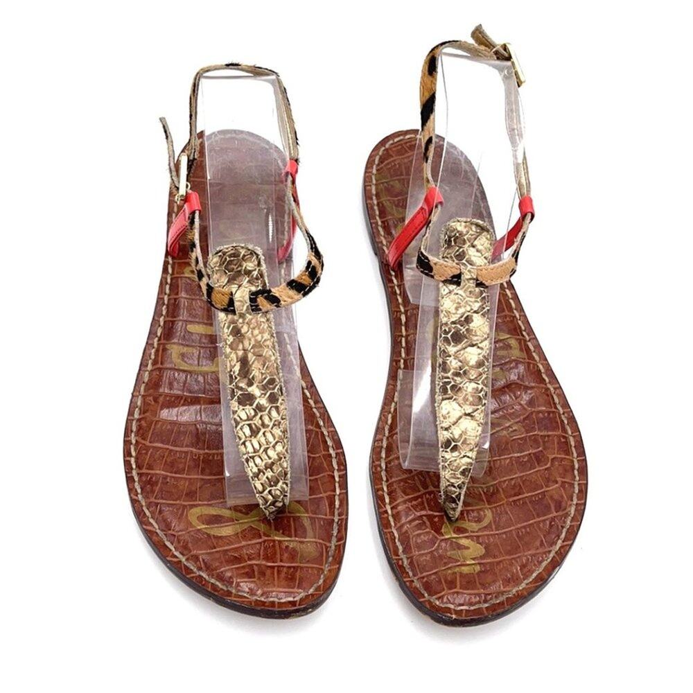 Sam Edelman Gigi flat sandals animal print sz 8.5